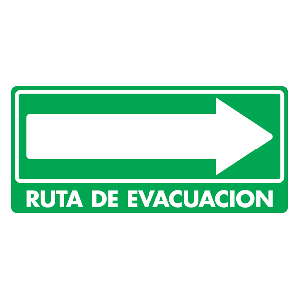 -Señal Ruta de Evacuación (Derecha) Modelo 025 de Estireno Normal 20×40 cm