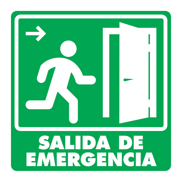 Señal Salida de Emergencia (Derecha) Modelo 005 de Estireno Fotoluminiscente 25×25 cm