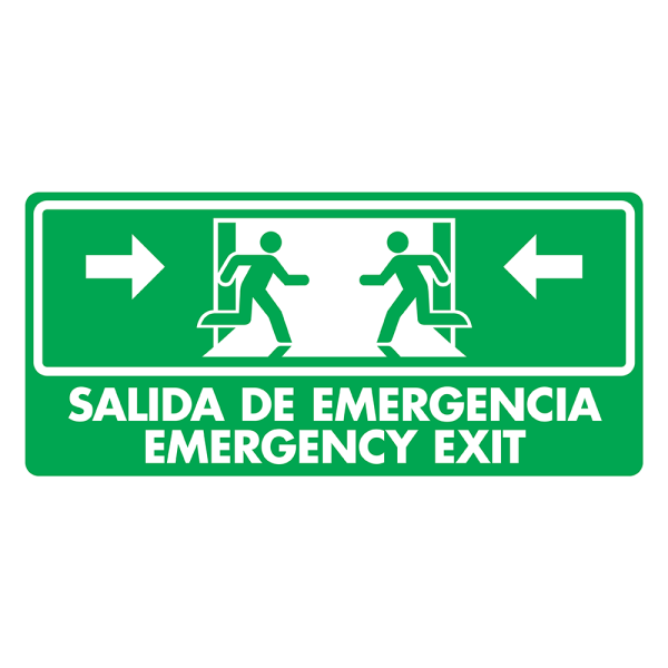Señal Salida de Emergencia (Español e Inglés) Modelo 027 de Estireno Fotoluminiscente 15×30 cm