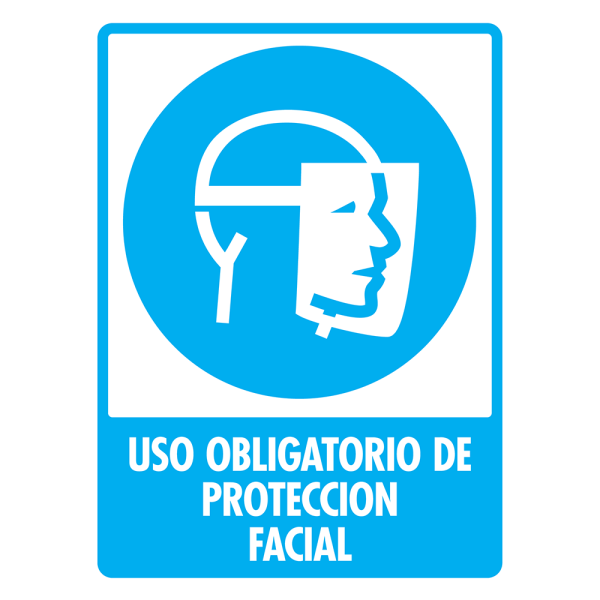 Señal Uso Obligatorio de Protección Facial Modelo 096 de Estireno Normal 30×40 cm