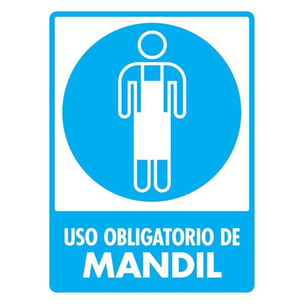 Señal Uso Obligatorio de Mandil Modelo 105 de Estireno Normal 30×40 cm