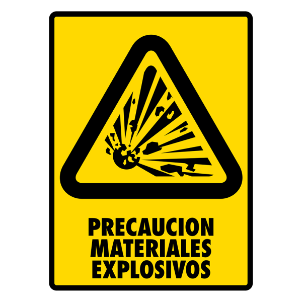 Señal Precaución Materiales Explosivos Modelo 127 de Estireno Normal 30×40 cm