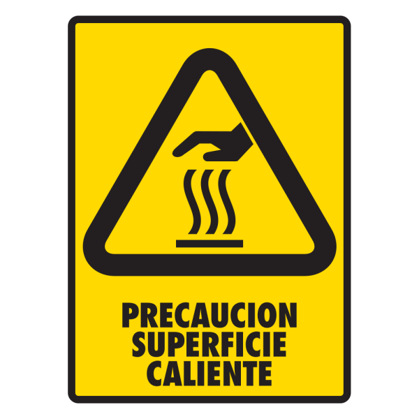 Señal Precaución Superficie Caliente Modelo 143 de Estireno Normal 30×40 cm