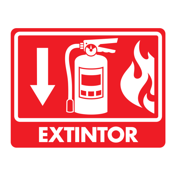 Señalamiento extintor con flama Mod.033