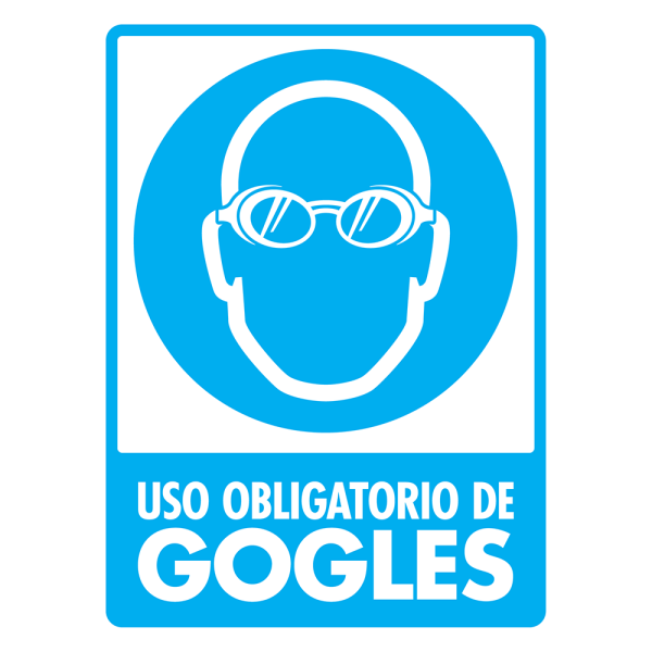 Señal Uso Obligatorio de Gogles Modelo 100 de Estireno Normal 30×40 cm