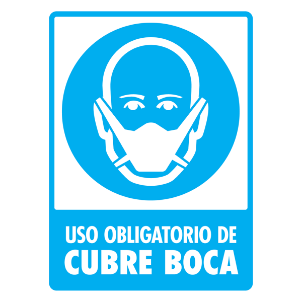 -Señal Uso Obligatorio de Cubre Boca Modelo 106 de Estireno Normal 30×40 cm