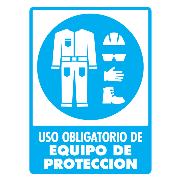 *Señalamiento Uso Obligatorio de Equipo de Protección Modelo 114 (estireno cal. 40)