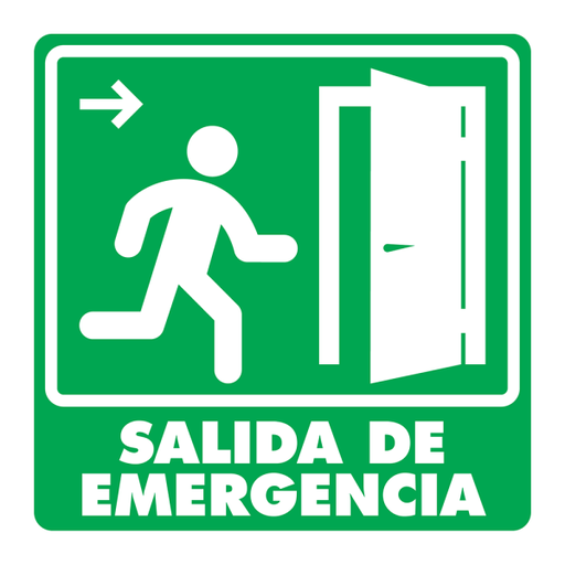 Señal Salida de Emergencia (Derecha) Modelo 005 de Estireno Normal 25×25 cm