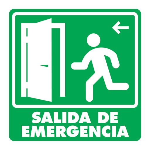 Señal Salida de Emergencia (Izquierda) Modelo 006 de Estireno Normal 25×25 cm