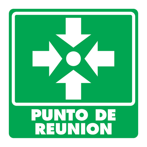 Señal Punto de Reunión Modelo 008 de Estireno Fotoluminiscente 25×25 cm