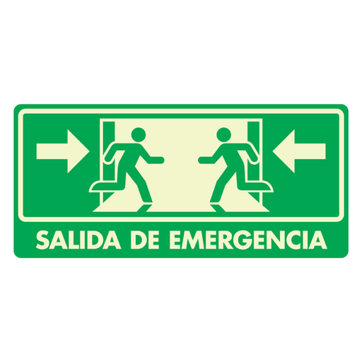 Señal Salida de Emergencia Modelo 026 de Estireno Fotoluminiscente 15×30 cm