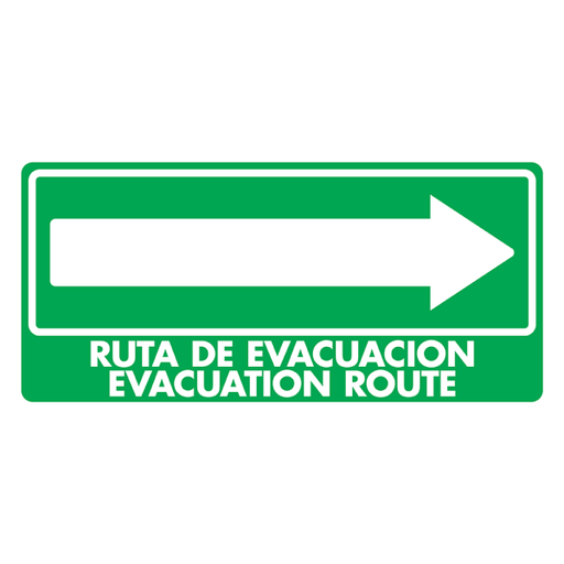 Señal Ruta de Evacuación Derecha (Español e Inglés) Modelo 029 de E