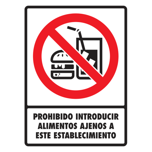 Señal Prohibido Introducir Alimentos Ajenos a Este Establecimiento Modelo 064 de Estireno Normal 30×40 cm