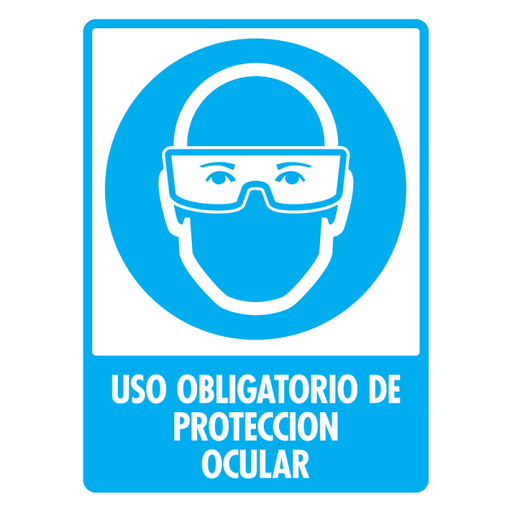 Señal Uso Obligatorio de Protección Ocular Modelo 099 de Estireno Normal 30×40 cm