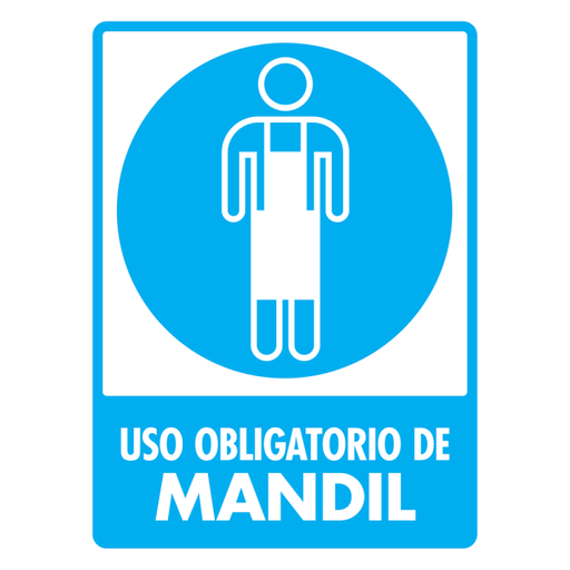 Señal Uso Obligatorio de Mandil Modelo 105 de Estireno Normal 30×40 cm