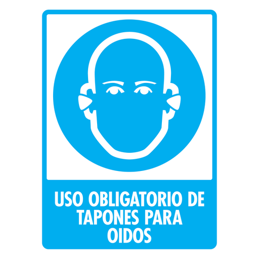 Señal Uso Obligatorio de Tapones para Oídos Modelo 108 de Estireno Normal 30×40 cm