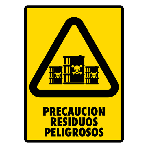Señal Precaución Residuos Peligrosos Modelo 126 de Estireno Normal 30×40 cm