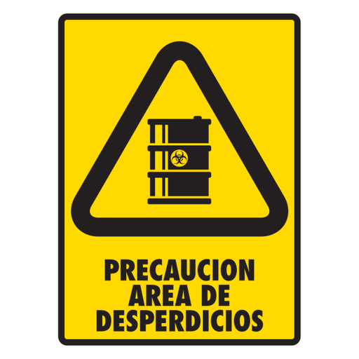Señal Precaución Área de Desperdicios Modelo 150 de Estireno Normal 30×40 cm