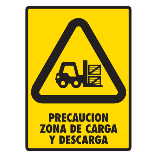 Señal Precaución Zona de Carga y Descarga (Vehículo) Modelo 156 de Estireno Normal 30×40 cm