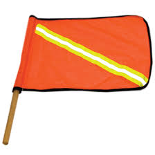 [BM45X45S/R] Banderola Narnaja De Vialidad Con Cinta Reflajante Mca Bylack 