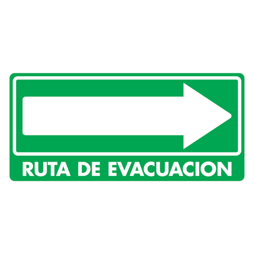 [SA025N16] Señal Ruta de Evacuación (Derecha) Modelo 025 de Estireno Normal 35×50 cm