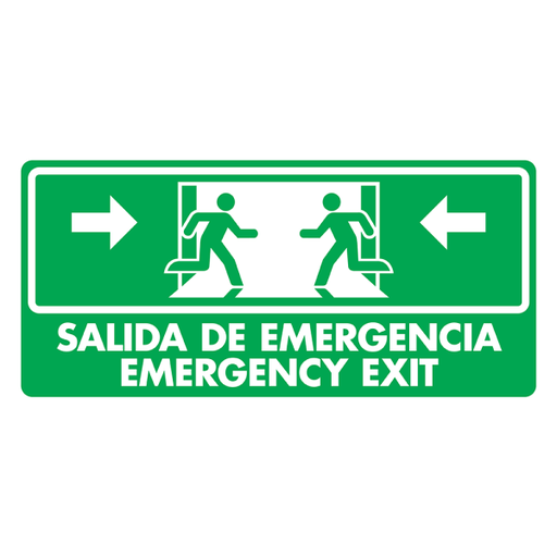 [SA027N11] Señal Salida de Emergencia (Español e Inglés) Modelo 027 de Estireno Normal 20×40 cm