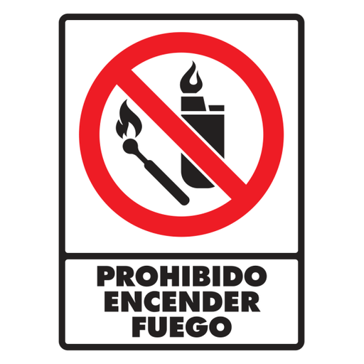 [SC049N13] Señal Prohibido Encender Fuego Modelo 049 de Estireno Normal 30×40 cm