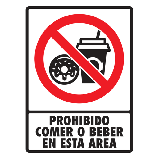[SC063N13] Señal Prohibido Comer o Beber en Esta Área Modelo 063 de Estireno Normal 30×40 cm