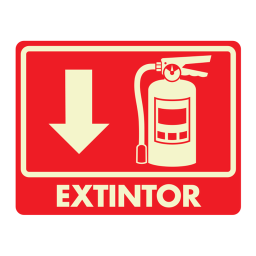 [SH284A04U] -Señal Extintor Modelo 284 en Acrílico Cristal (de 2.5 mm) Fotoluminiscente 15×20 cm